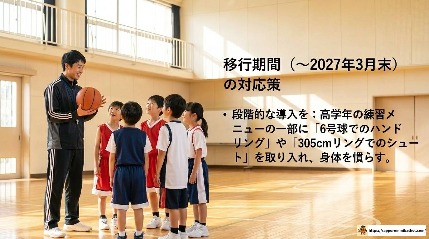 バスケットボールのミニバスサイズの選び方と2027年変更点