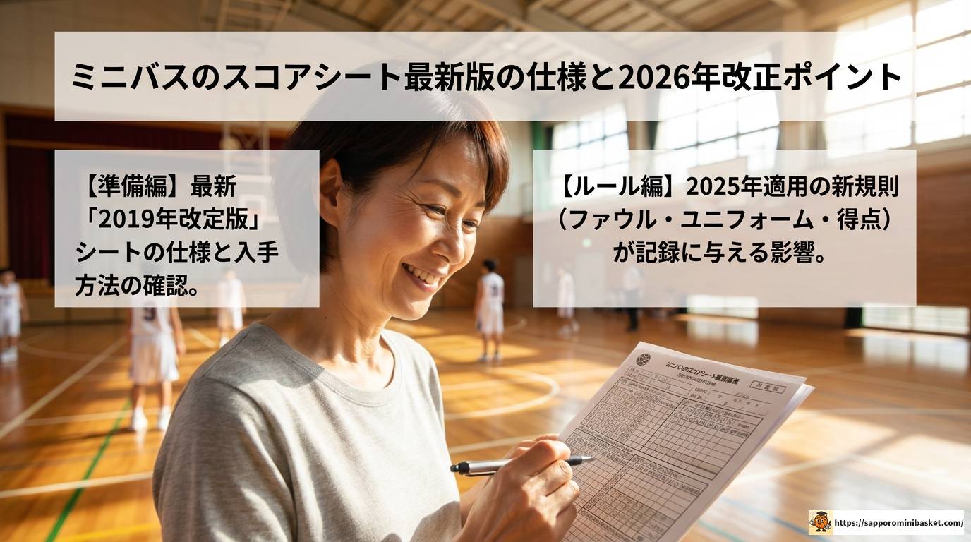 ミニバスのスコアシート最新版を完全解説！2025年改正対応