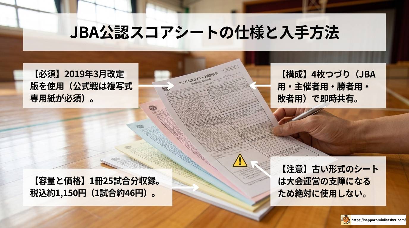 ミニバスのスコアシート最新版を完全解説！2025年改正対応