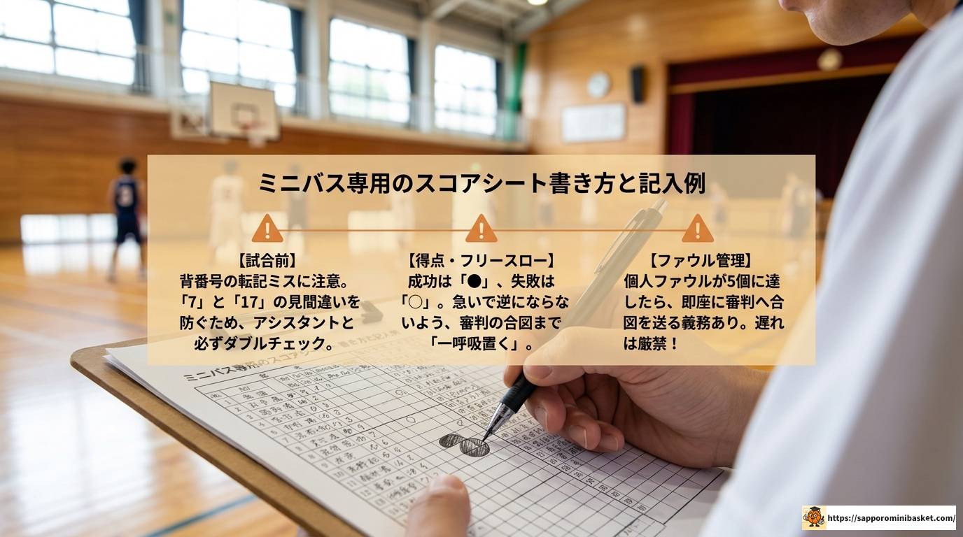 ミニバスのスコアシート最新版を完全解説！2025年改正対応