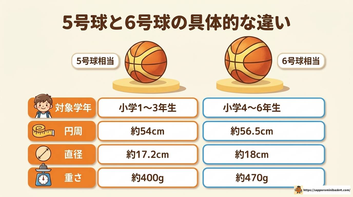 ミニバスのボールサイズが変わる理由と学年別の選び方