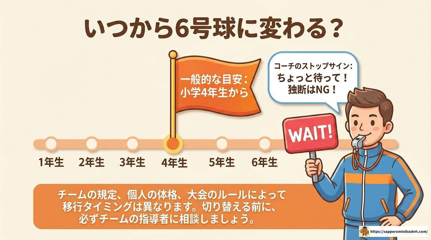 ミニバスのボールサイズが変わる理由と学年別の選び方