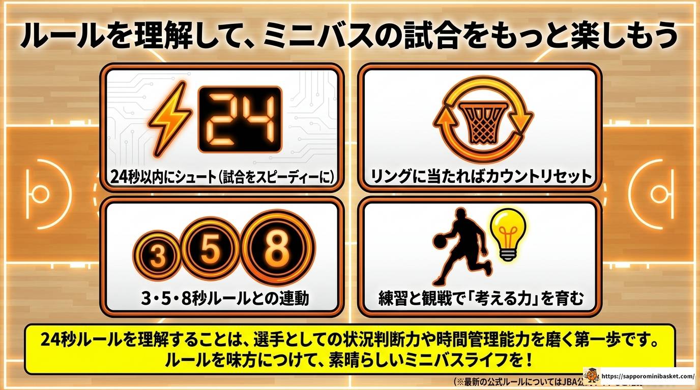 ミニバスの24秒ルールをわかりやすく徹底解説!